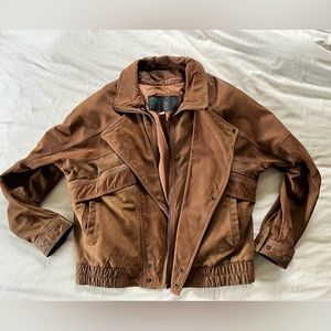 Vintage Genuine Leather Bomber Jacket, Unisex